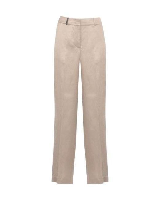 Peserico Natural Wide-Leg Pants