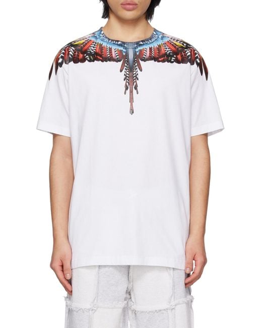 Marcelo Burlon White County Of Milan Wings Printed T-Shirt for men