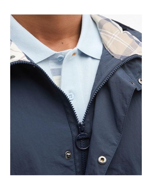 Barbour Blue Zippered Hooded Raincoat for men