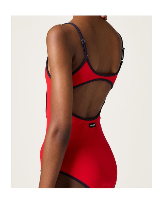 Miu Miu Red Technical Knit Swimsuit