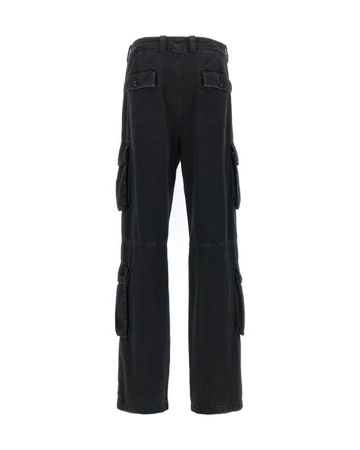 Dolce & Gabbana Black Straight Leg Cargo Jeans for men