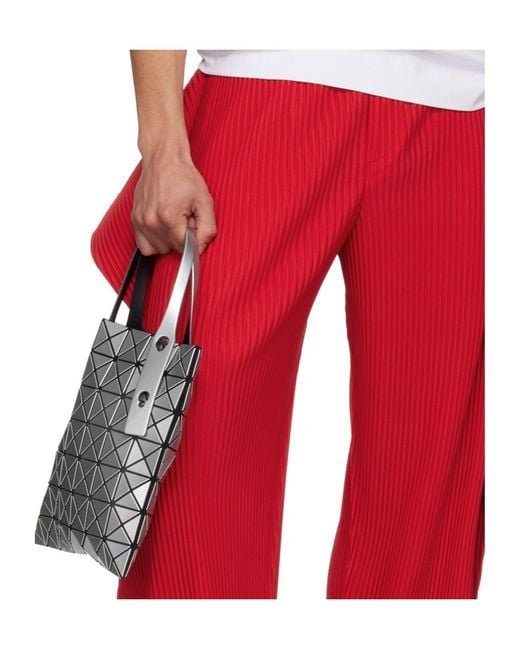 Issey Miyake White Geometric Patterned Shoulder Bag for men