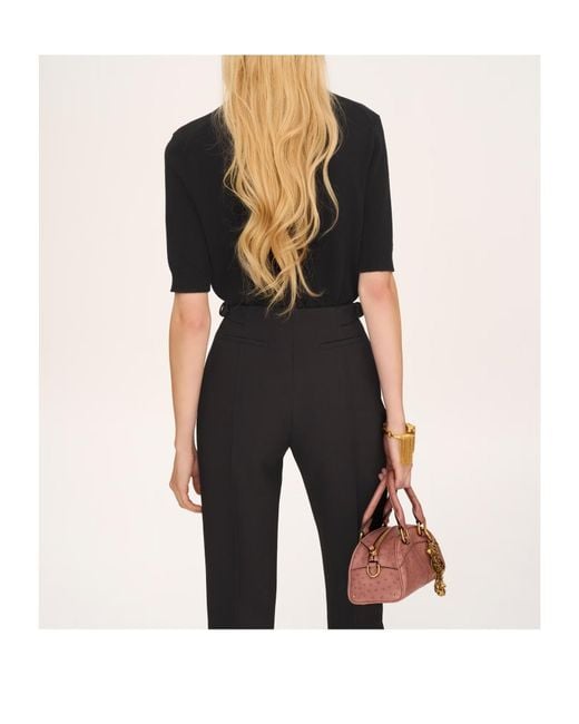 Chloé Black Short-Sleeved Knitted Pullover