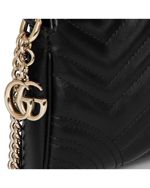 Gucci Black Gg Marmont Small Shoulder Bag