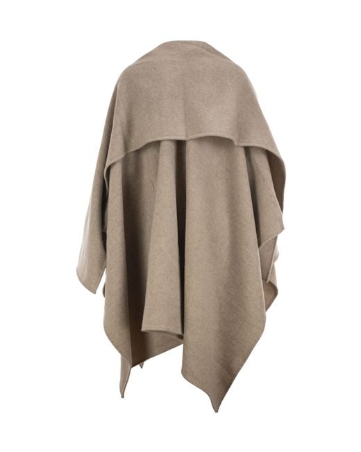 Fabiana Filippi Brown Draped Cape With Jewelry Detail