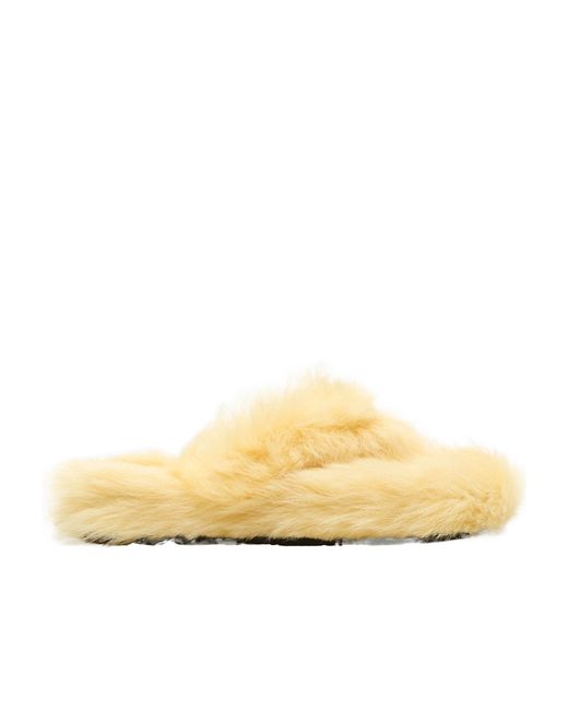 Acne Metallic Lambswool Slippers