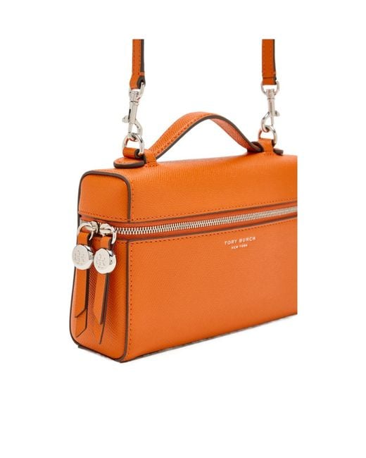 Tory Burch Orange Romy Slim Top Handle Bag