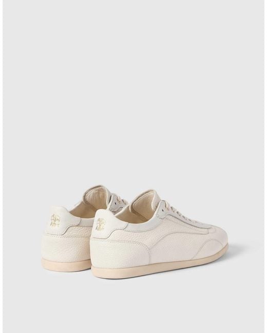 Brunello Cucinelli White Logo-Detail Sneakers for men