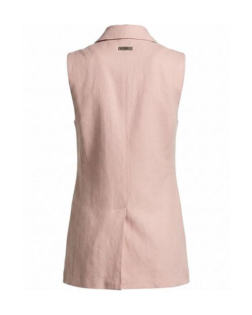 Peserico Pink Buttoned Sleeveless Jacket