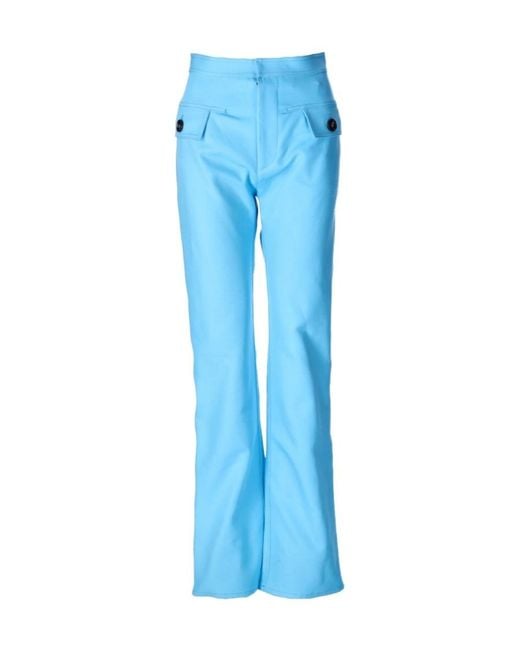 Bottega Veneta Blue Straight Leg Trousers