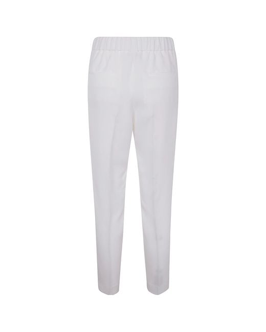 Peserico White Pleat Detailed Tapered Leg Trousers