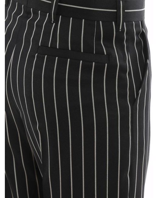 Burberry Black Pinstripe Twill Casual Trousers for men