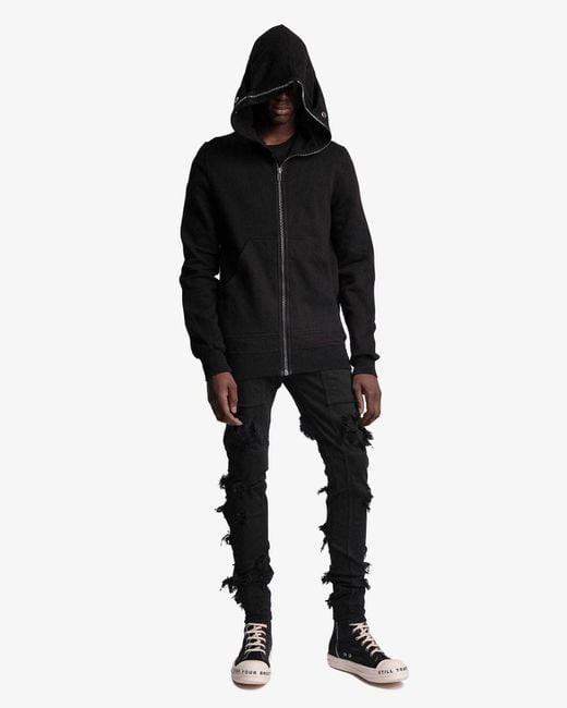 Rick Owens Black Pocket Imitation Old Denim Trousers for men