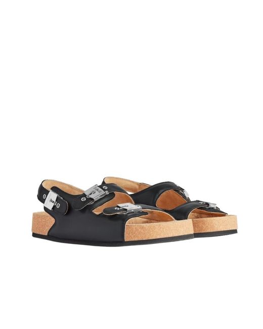 Balenciaga Black X Scholl Strap Flat Sandals for men