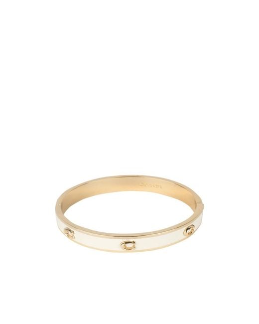 COACH White Hinged Bracelet