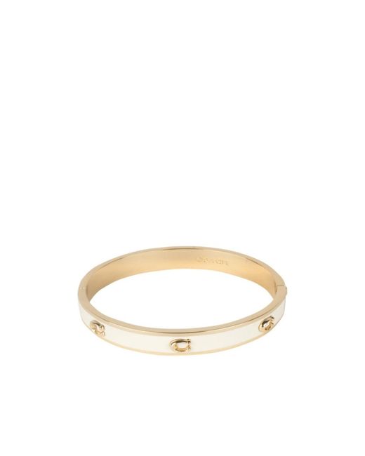 COACH White Hinged Bracelet
