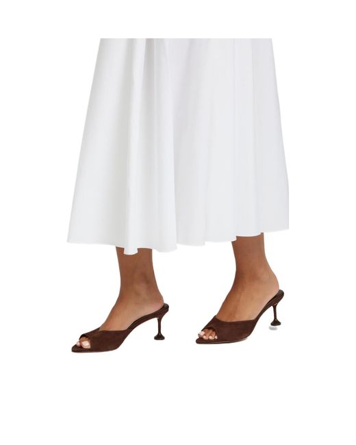 Aquazzura Brown Bisous 65 Suede Mules