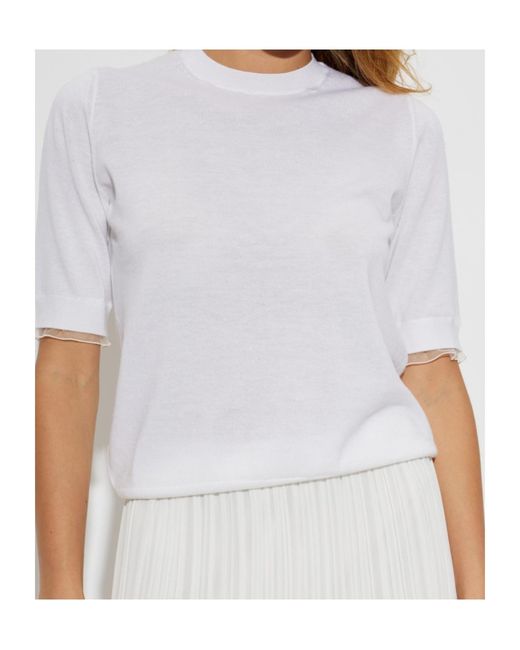 Fabiana Filippi White Crew-Neck Knit Top