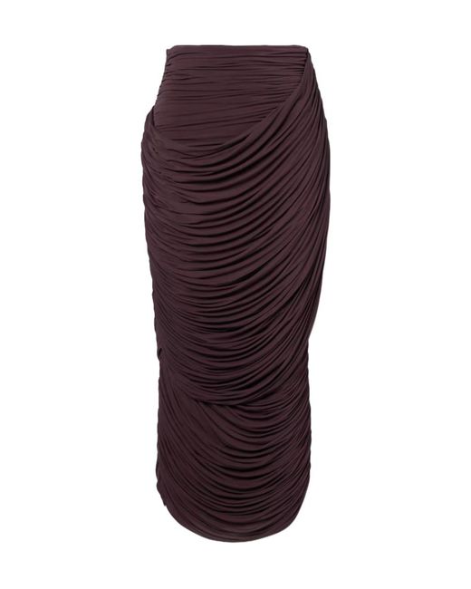 Magda Butrym Red Pleated Midi Skirt