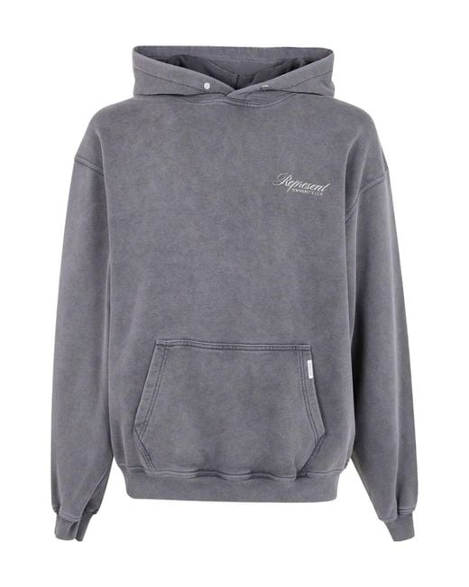 Represent Gray Owners Club Script Hoodie for men