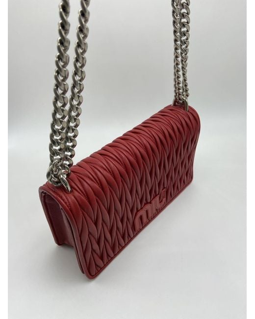 Miu Miu Red Flap Shoulder Bag