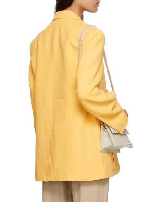 Jacquemus Yellow La Veste D'Homme Linen Blend Blazer
