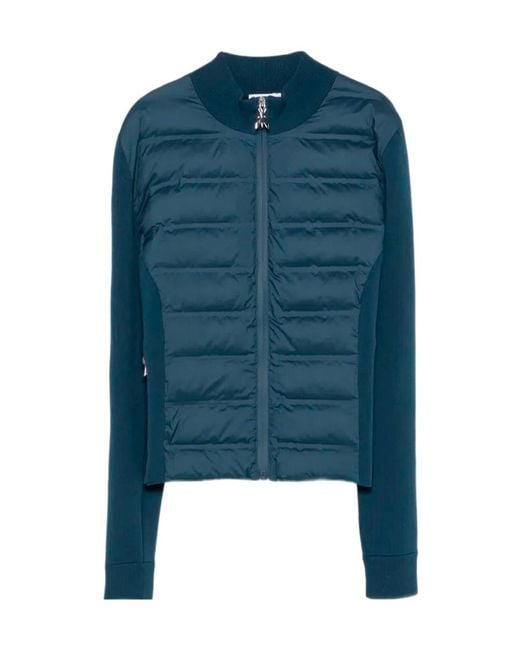 Patrizia Pepe Blue Quilted Zipped Puffer Jacket