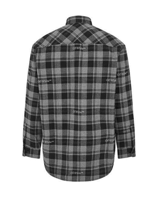 Off-White c/o Virgil Abloh Gray Check Overshirt Sn99 for men