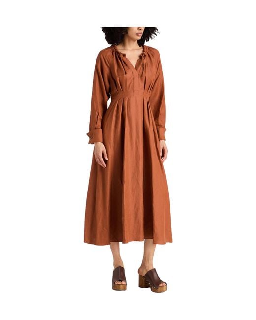 Max Mara Brown Ruffled Dress