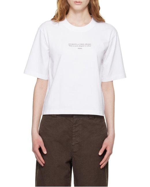 Off-White c/o Virgil Abloh White Made On Earth Designed On A Plane T-Shirt