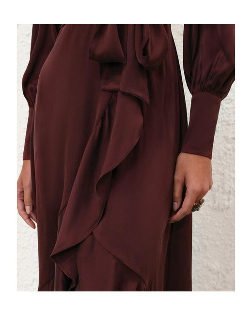 Zimmermann Red Wrap Midi Dress