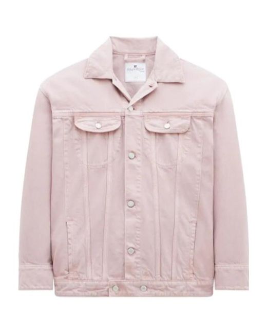 Courreges Pink Notched-Collar Cotton Denim Jacket for men