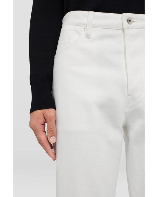 Jil Sander White Button Detailed Straight Leg Jeans for men