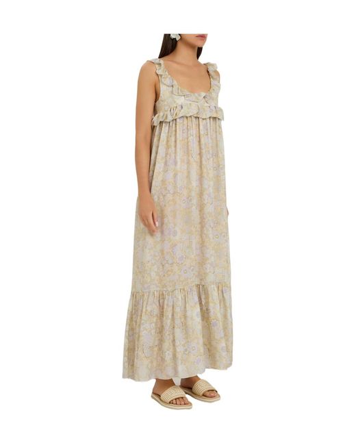 Chloé Natural Floral Silk Dress