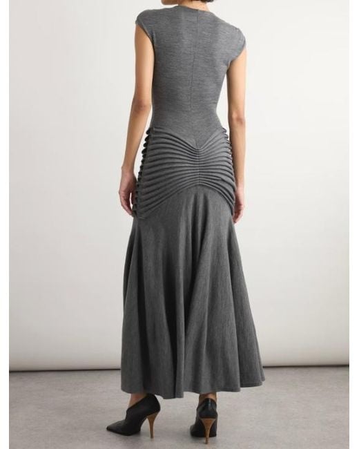 Alaïa Gray Short-Sleeved Dress
