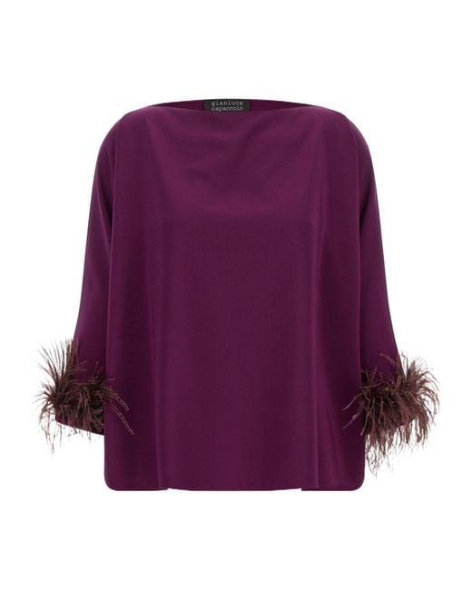 Gianluca Capannolo Purple Boat Collar Top