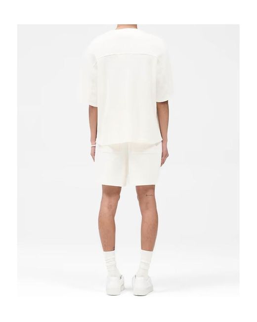 Represent White Waffle Shorts for men