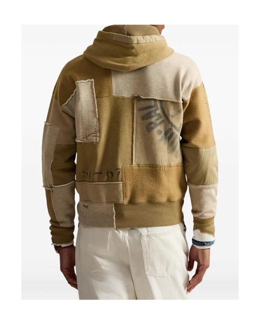 Polo Ralph Lauren Natural Patchwork-Design Drawstring Hoodie for men