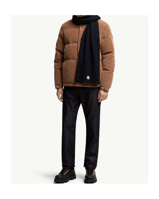 Moncler Blue Wool Scarf for men
