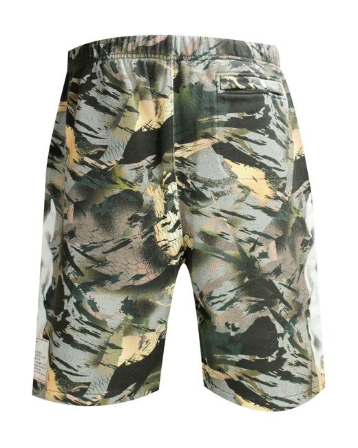 Heron Preston Green Camouflage Logo Patch Shorts for men