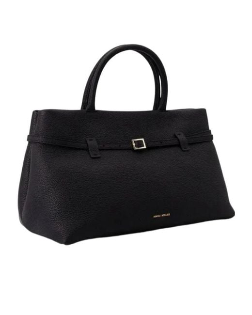 MANU Atelier Black Le Cambon 35 Buckle Detailed Tote Bag