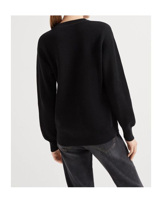 Brunello Cucinelli Black Cotton Sweater