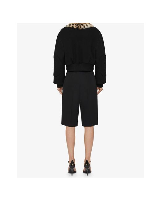 Givenchy Black Cropped Varsity Jacket