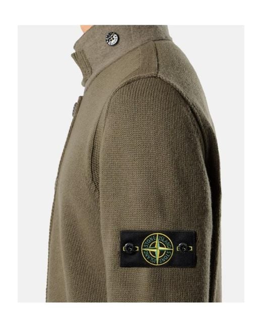 Stone Island Green Long-Sleeved Sweater for men