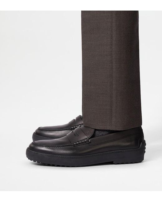 Tod's Black Winter Gommino Loafers for men