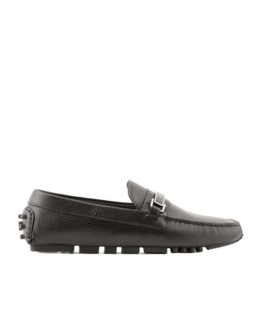Emporio Armani Gray Round-Toe Loafers for men