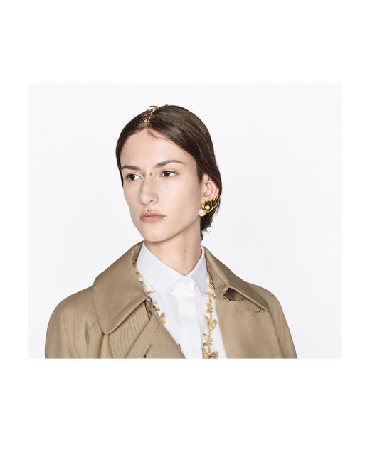 Dior White Logo Earrings