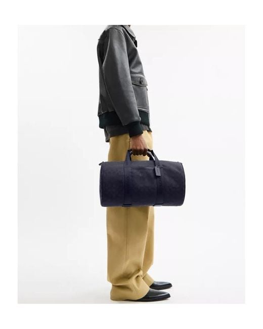 COACH Blue Theo Monogram Duffle Bag for men