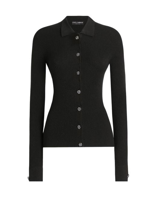 Dolce & Gabbana Black Long-Sleeved Cardigan