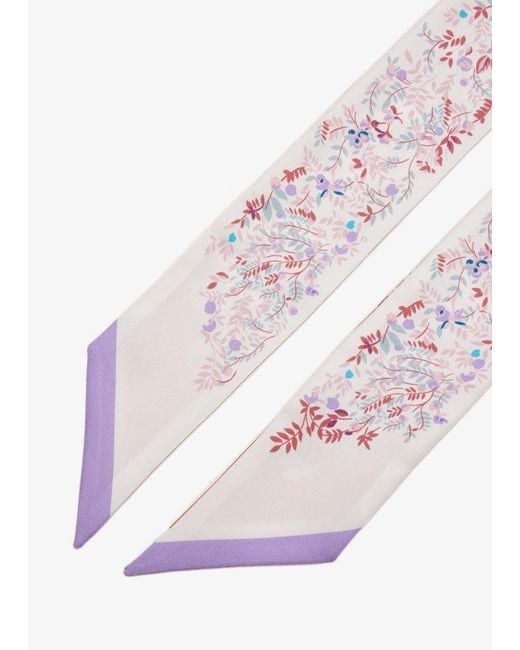 Gucci Red Printed Silk Twill Ribbon